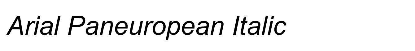 Arial Paneuropean Italic